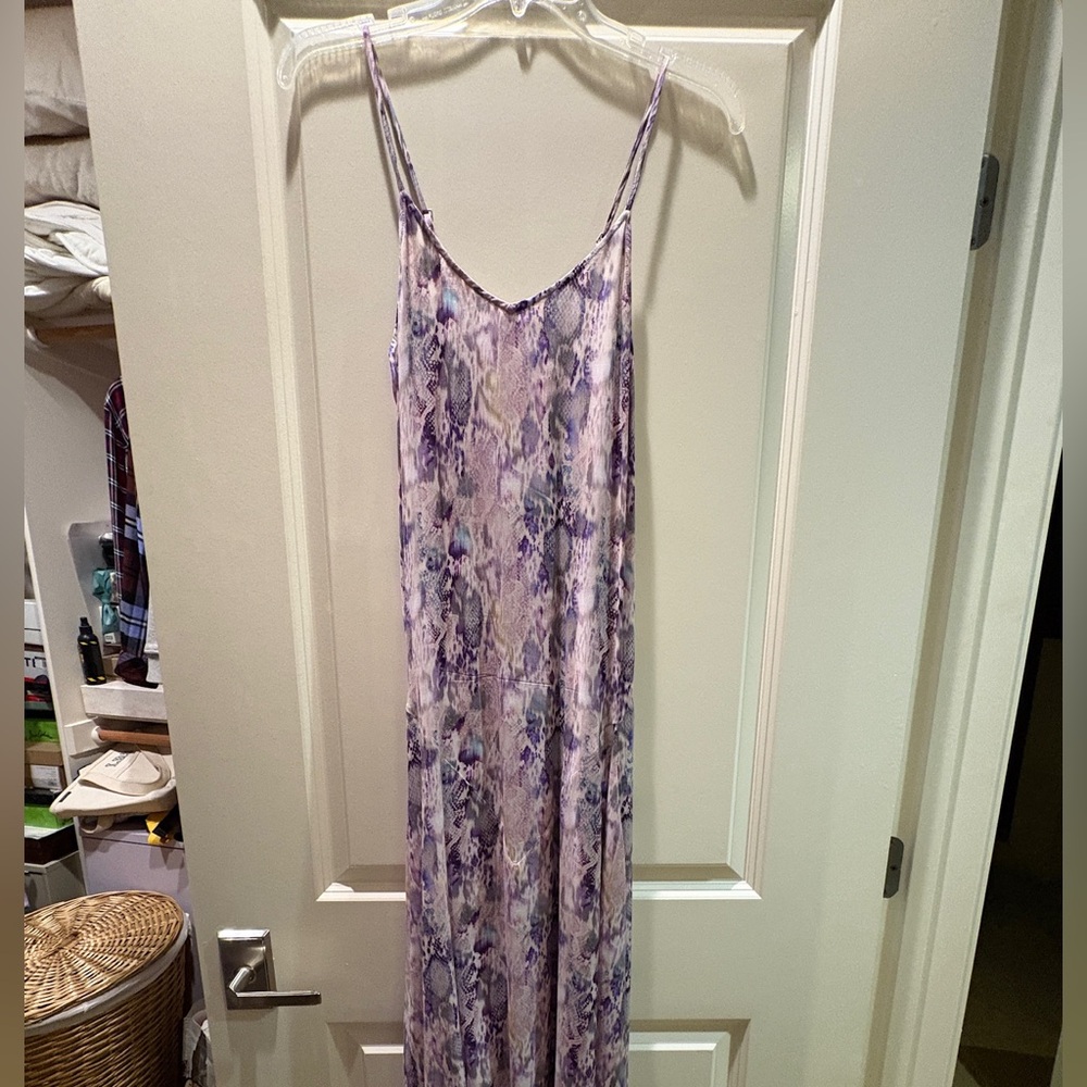 All Saints Lavender and Cream Slip Dress